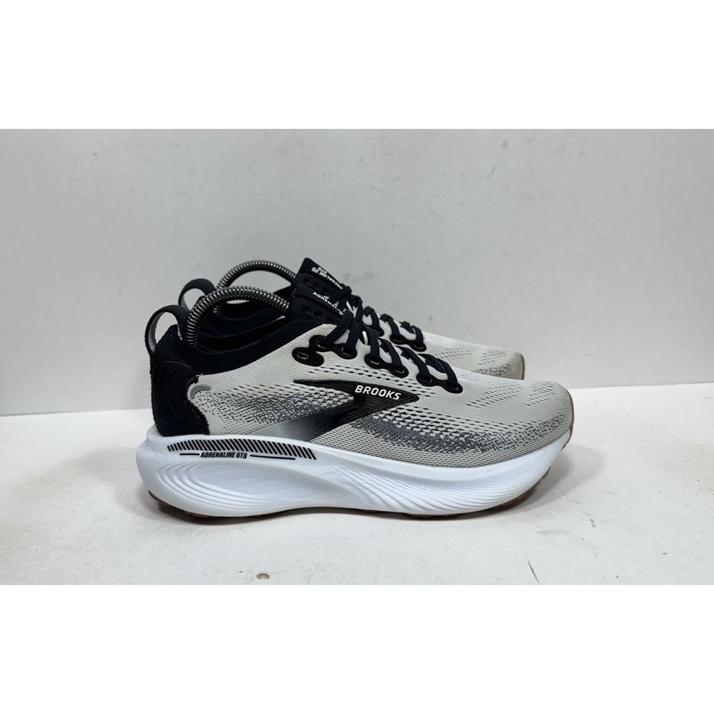 Brooks Adrenaline GTS 25 White Black Running Shoes 1204431B189 Women's Size 8